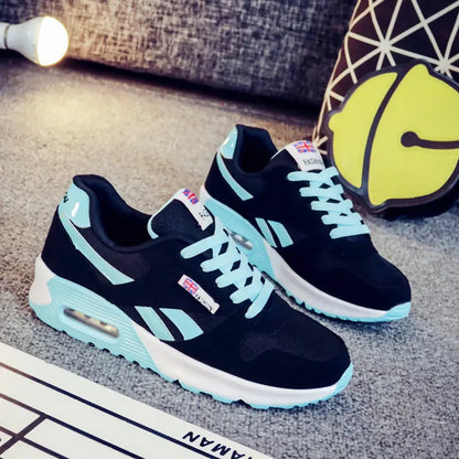 Sneakers femme semelle amorti noir et bleu tendance SecretBombe