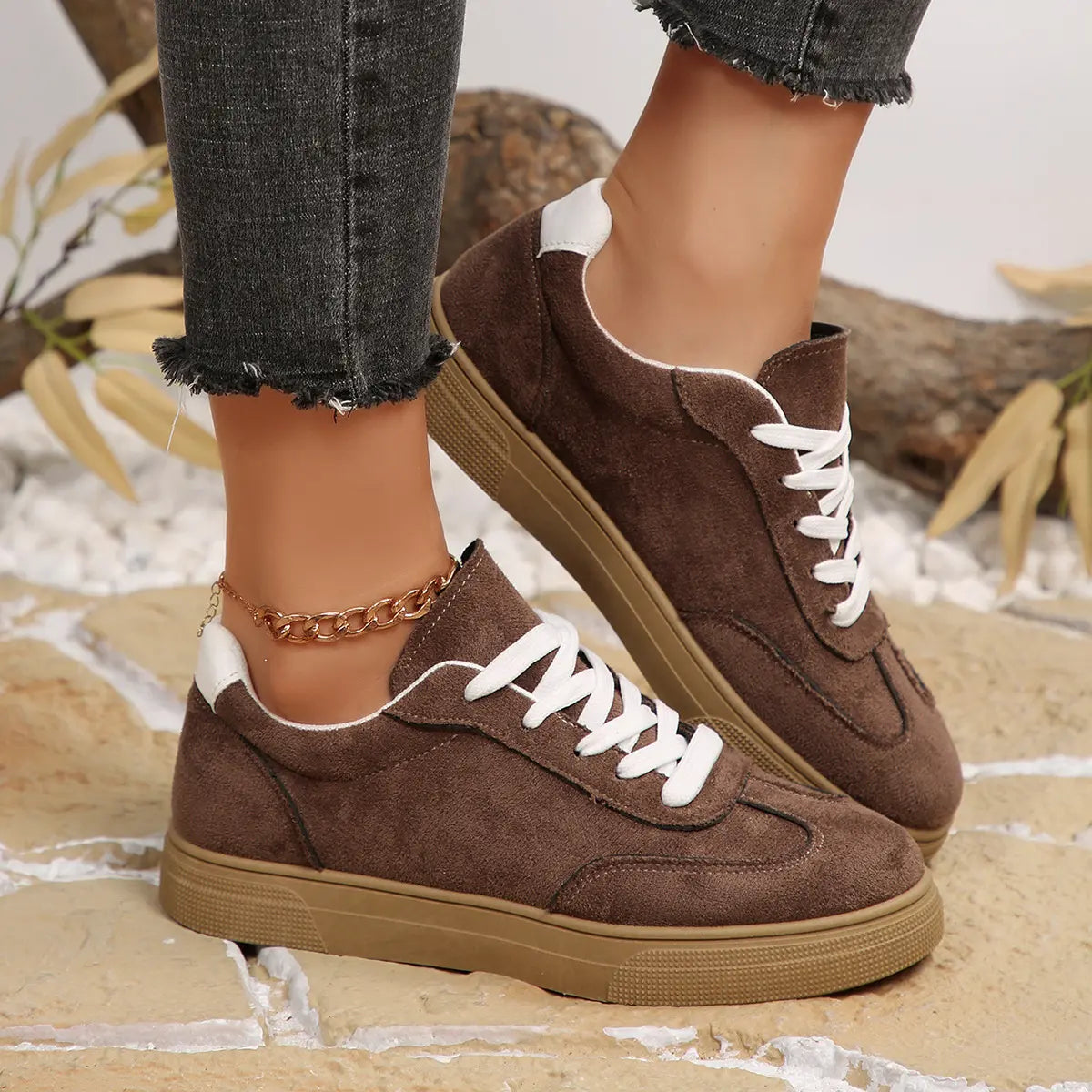 chaussures femme vert marron semelle antidérapante confort quotidien SecretBombe
