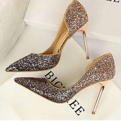 Escarpins pailletés rouges SecretBombe à talons aiguilles élégants