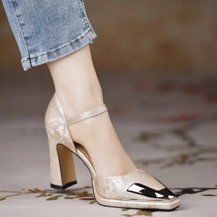 Escarpins femme chic avec talon épais et bride SecretBombe