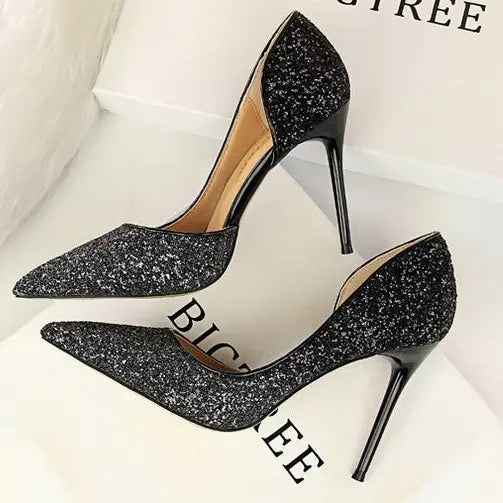 Talons hauts pailletés SecretBombe élégants pour soirée
