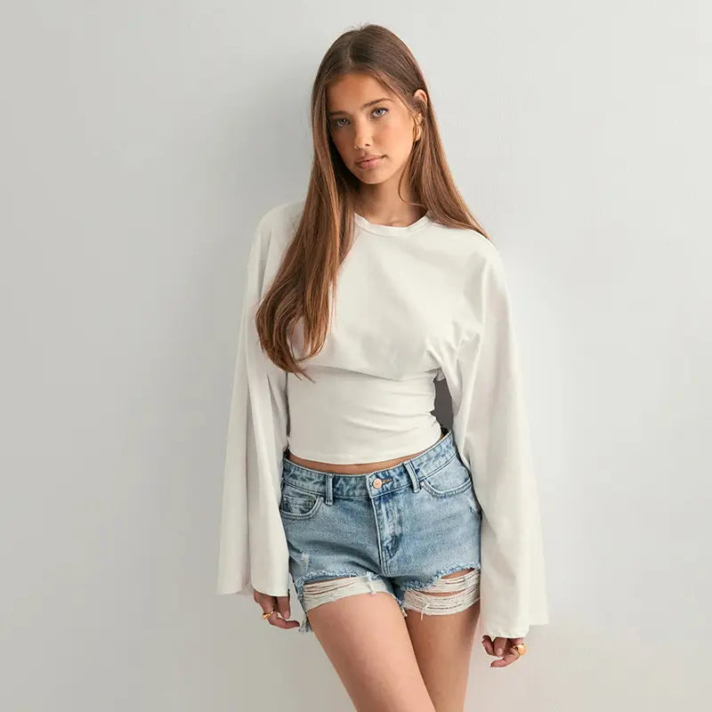 Top femme ajusté gris casual chic SecretBombe