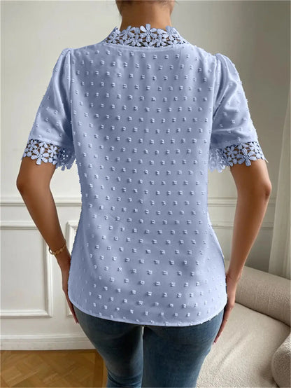 Haut femme broderie florale romantique moderne SecretBombe