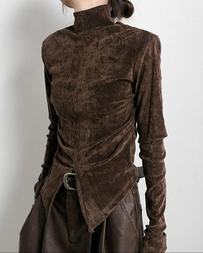 Top col montant velours automne hiver secretbombe