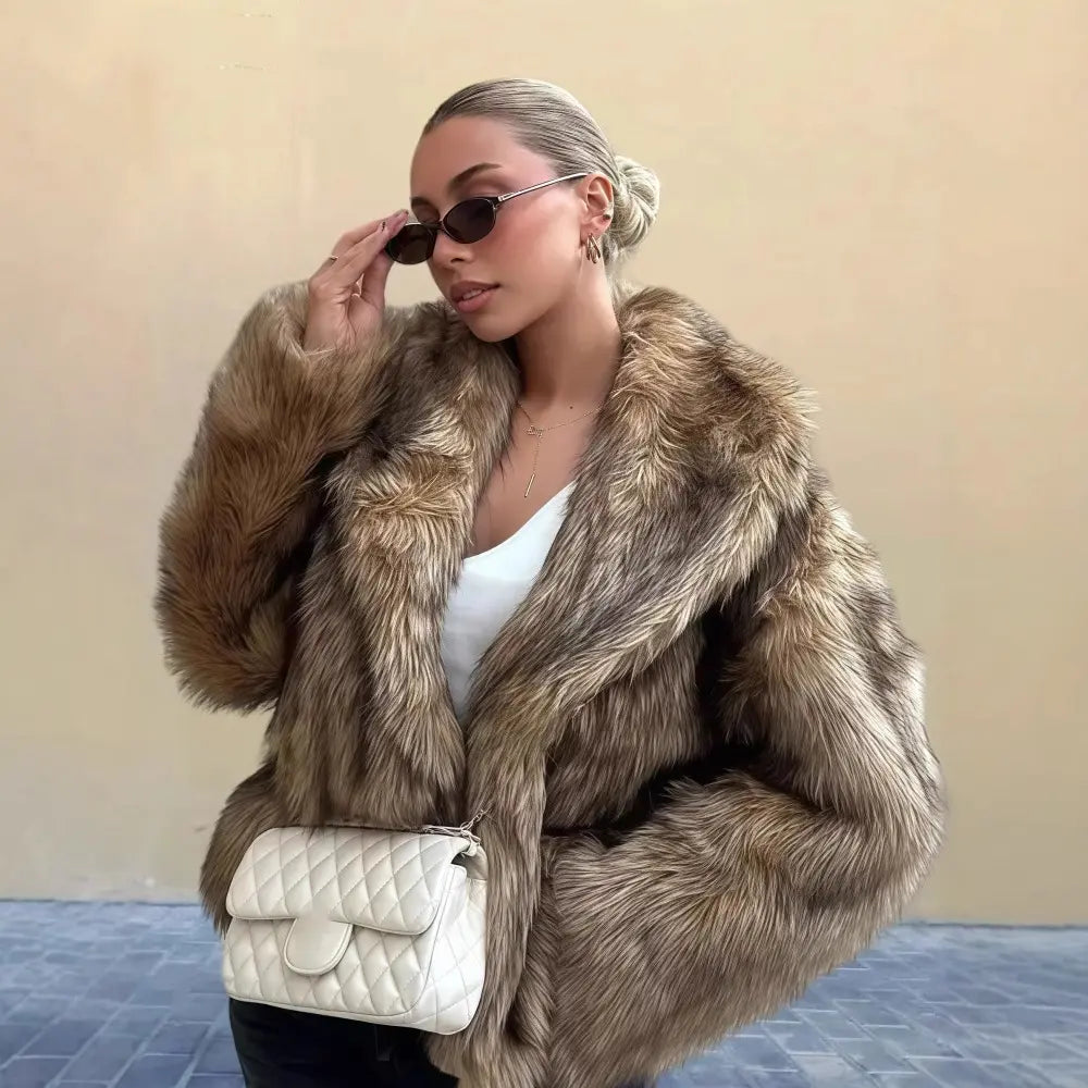 Veste effet fourrure douce femme look élégant – SecretBombe