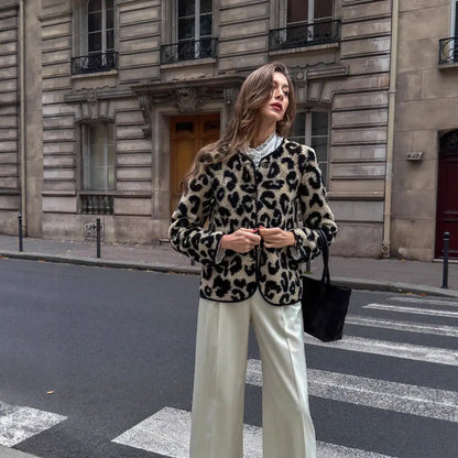 SecretBombe veste femme léopard matière polyester