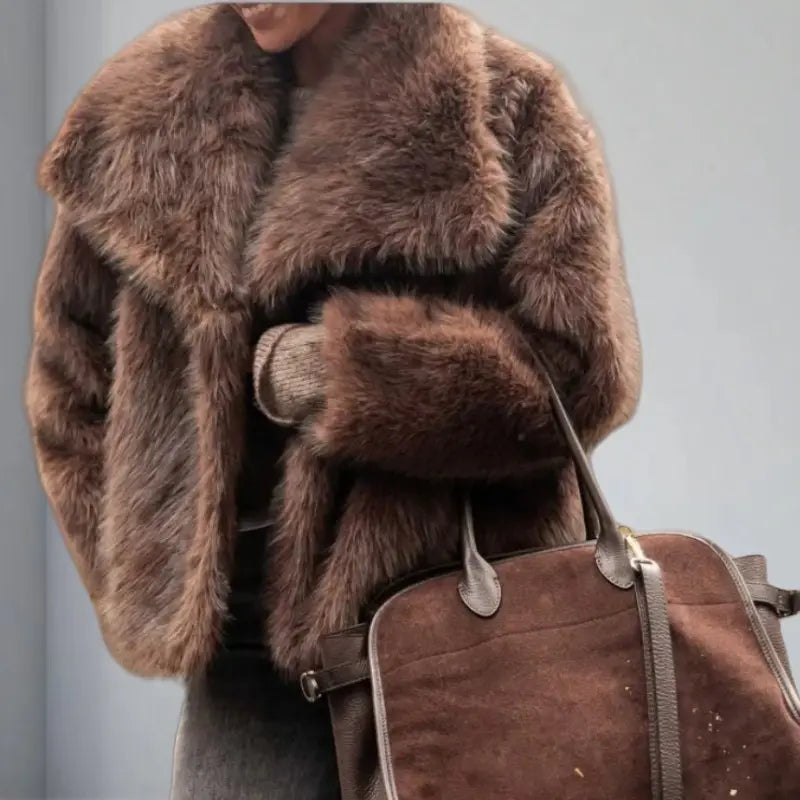 Veste femme style socialite élégante effet fourrure – SecretBombe