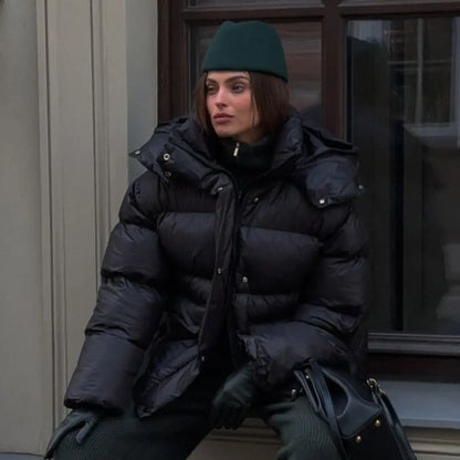 Doudoune noire street chic européen