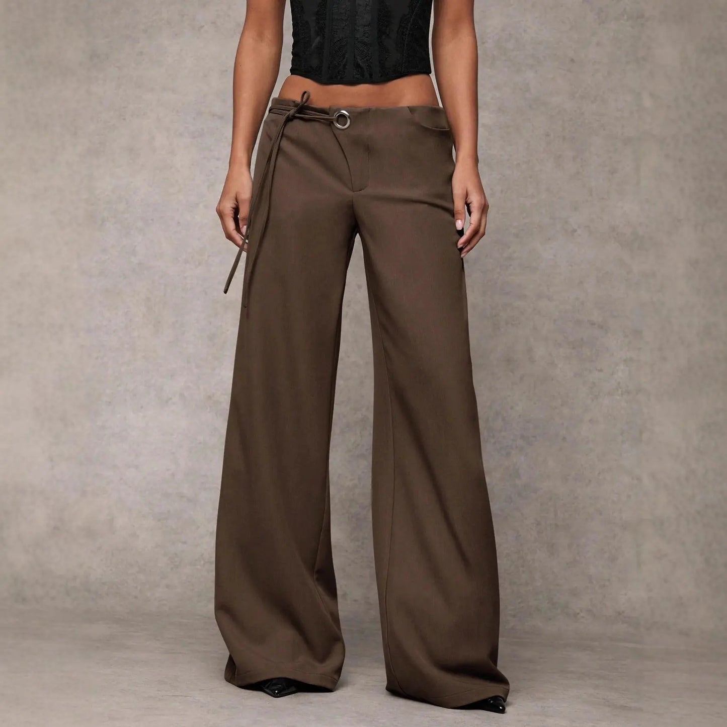 Pantalon large tendance marron style européen chic SecretBombe