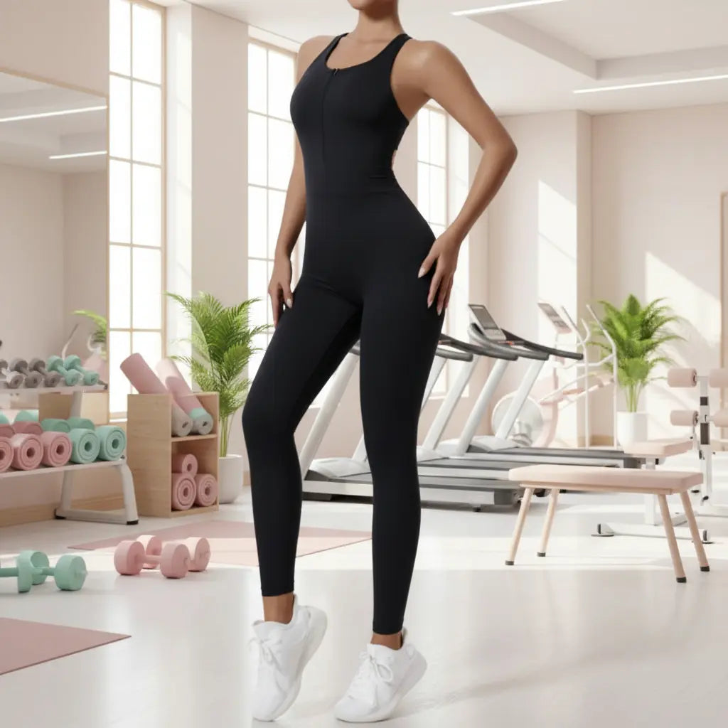 Shapewear sportif femme noir, legging gainant élastique