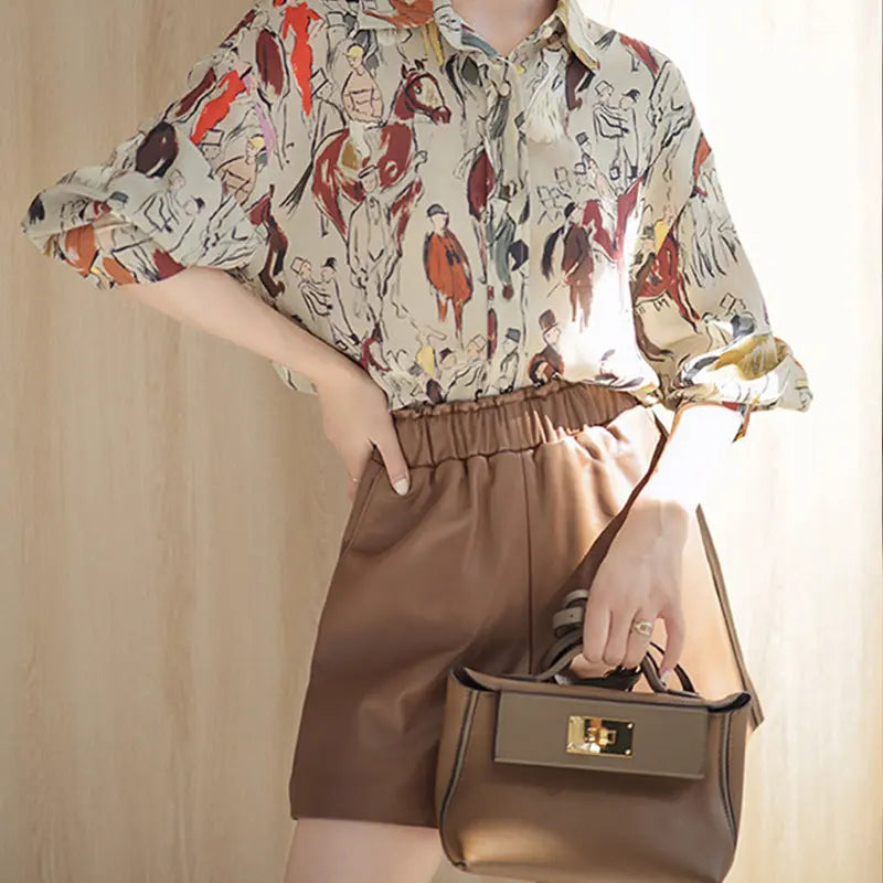 Short femme marron en cuir végan à taille haute SecretBombe