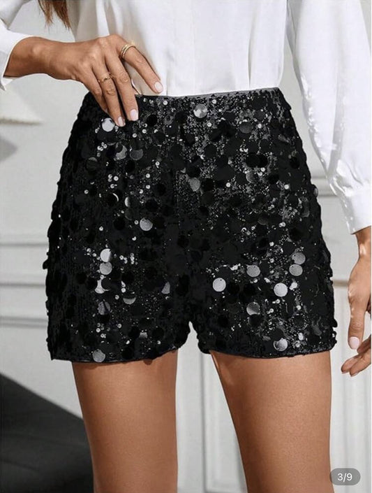 Short femme noir à sequins brillants SecretBombe