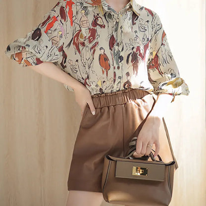 Short femme marron en cuir végan au look chic SecretBombe