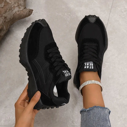 Chaussures de sport noires confort respirant été femme
