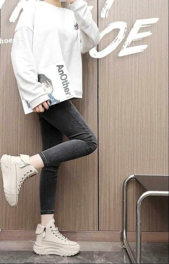 Sneakers montantes femme taupe, semelle antidérapante pour stabilité optimale