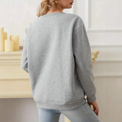 Sweatshirt femme casual chic, coupe oversize décontractée, manches longues, look streetwear confortable, coloris tendance