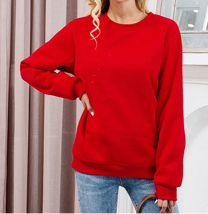 Sweatshirt femme oversize rouge coupe classique look urbain SecretBombe
