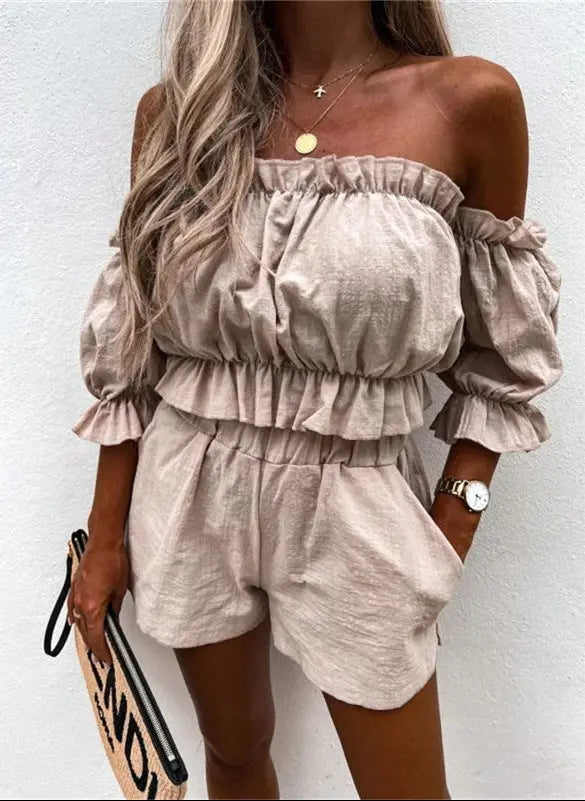 Ensemble chic et décontracté blanc pour femme SecretBombe.