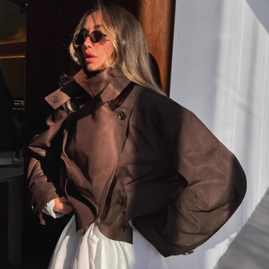 Veste marron oversize femme pour un look chic et tendance SecretBombe