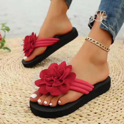 Tongs femme confortables rouges style casual