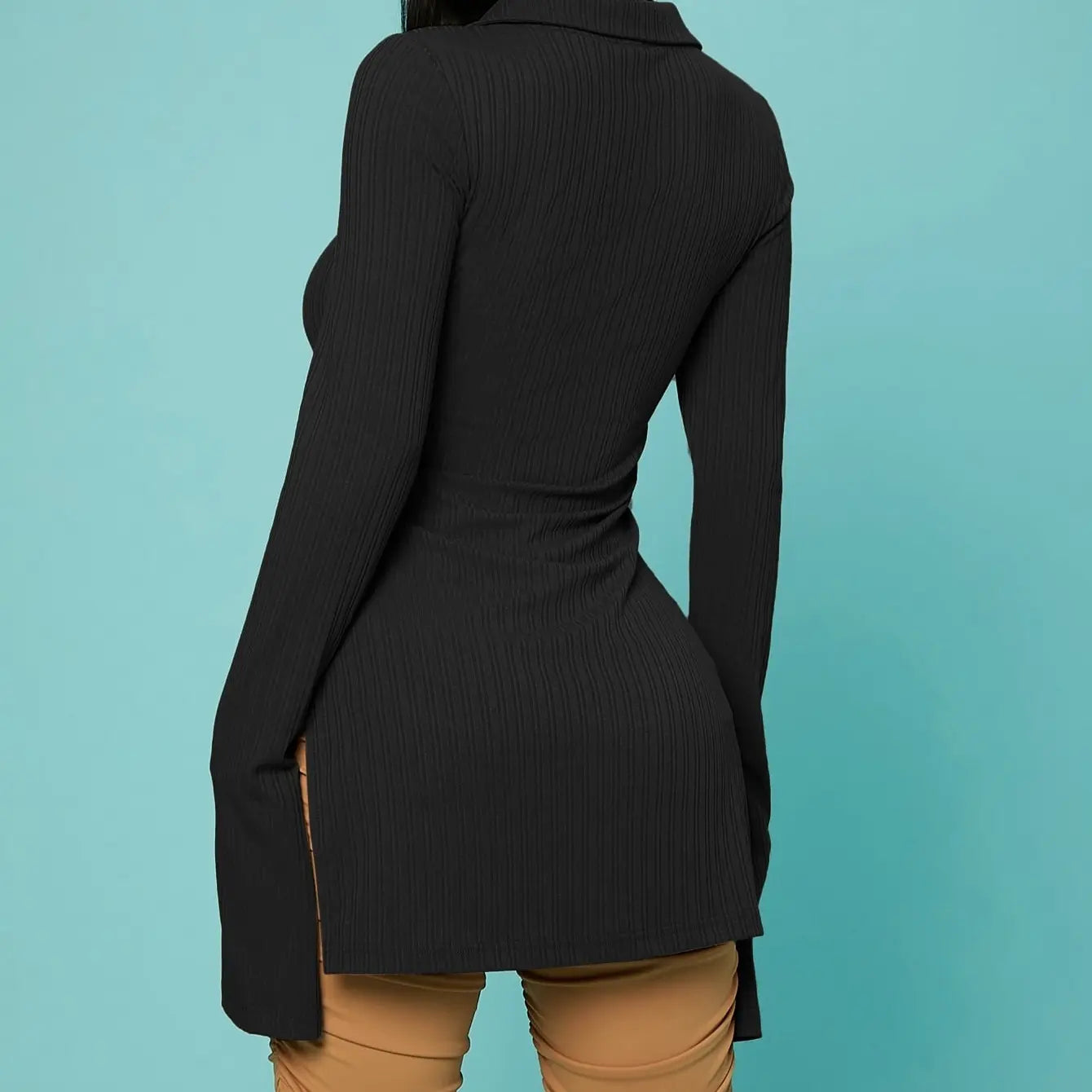 Pull femme en polyester 100%, ajusté et facile à entretenir, look casual chic