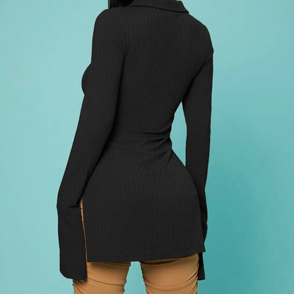 Pull femme en polyester 100%, ajusté et facile à entretenir, look casual chic