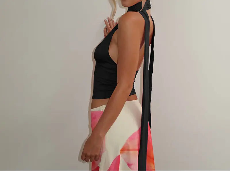 Top en polyester doux avec micro-élasticité, confortable et élégant