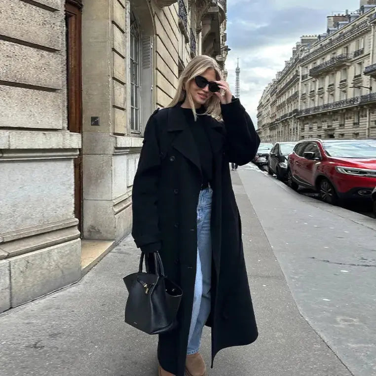 Manteau long oversize pour femme élégant et moderne