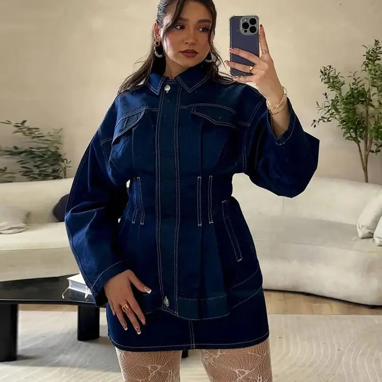 Veste denim femme tendance avec coupe structurée SecretBombe