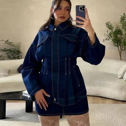 Veste denim femme tendance avec coupe structurée SecretBombe