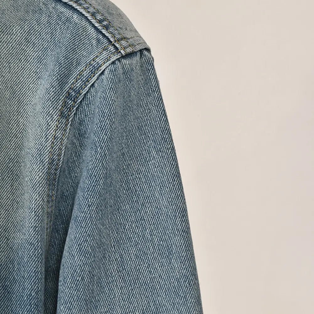 veste denim oversize femme 100 coton coupe confortable