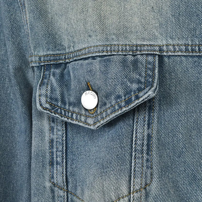 détails poches veste oversize denim