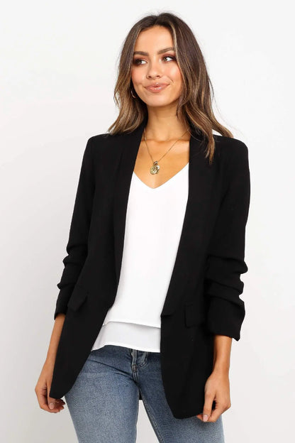 Détails de finition soignée veste tailleur femme polyester